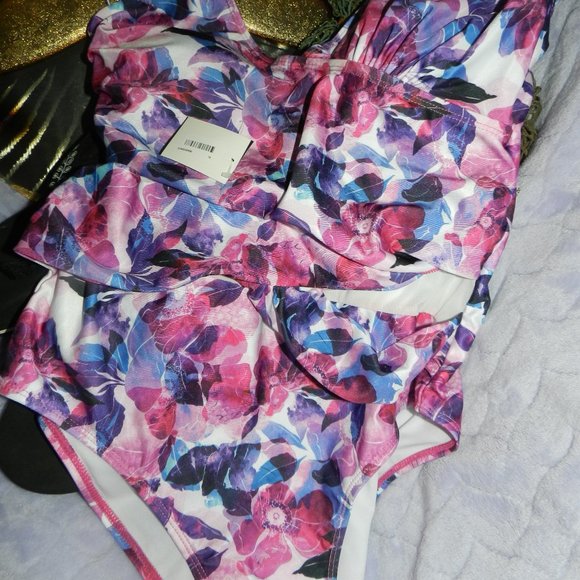 Nicole Miller One Piece Swimsuit Floral Women's Various sizes NEW/NWT - Picture 8 of 16